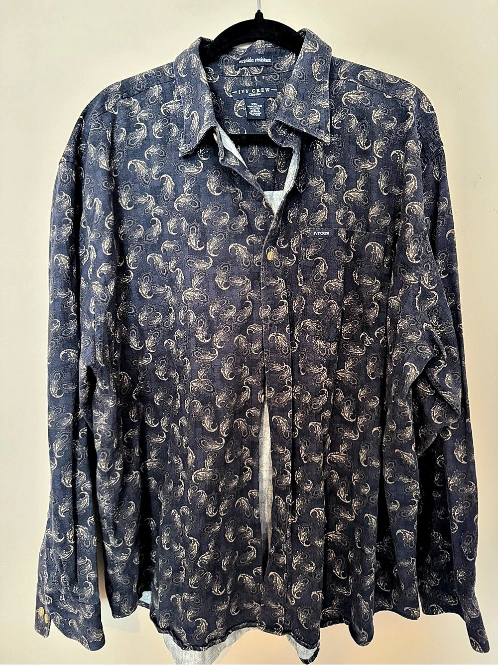 Ivy Crew Classics Paisley Cotton Button Down XXL